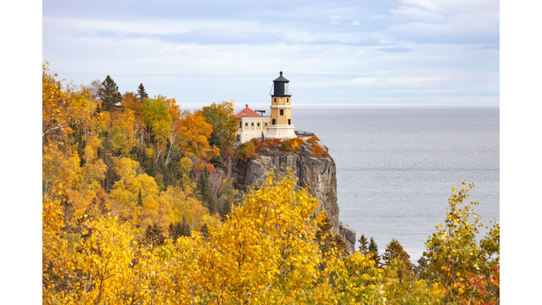 Split Rock Lighthouse On The North Shore Of Lake Superior In Minnesota During Autumn