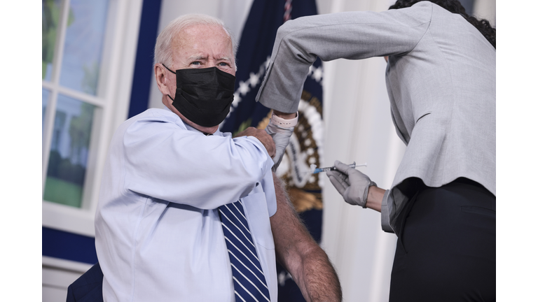 President Biden Receives Covid-19 Booster Shot At The White House