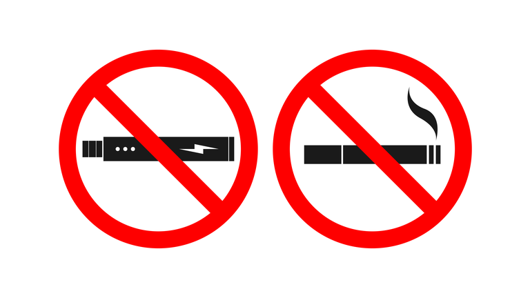 NO SMOKING sign. NO VAPING sign. Vector