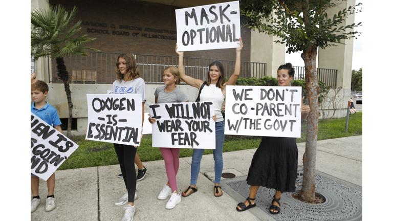 Parents Protest Mask Mandates At Florida School Board Meeting