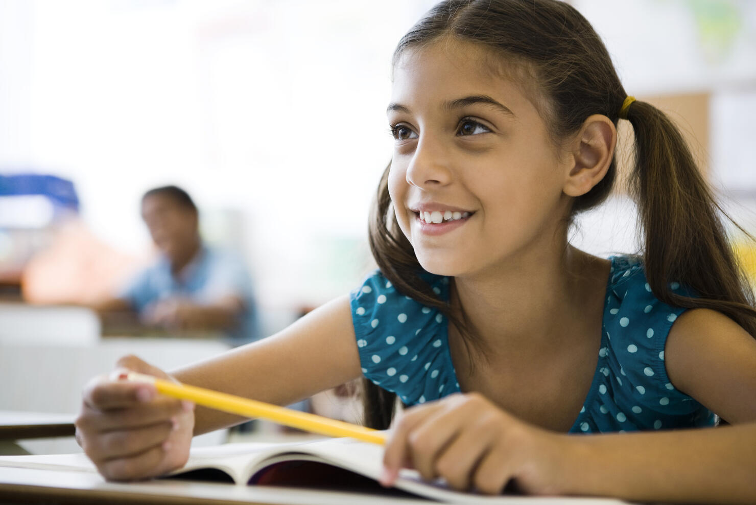 Elementary school student in class