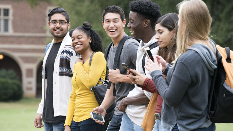 Diverse Group of College Friends