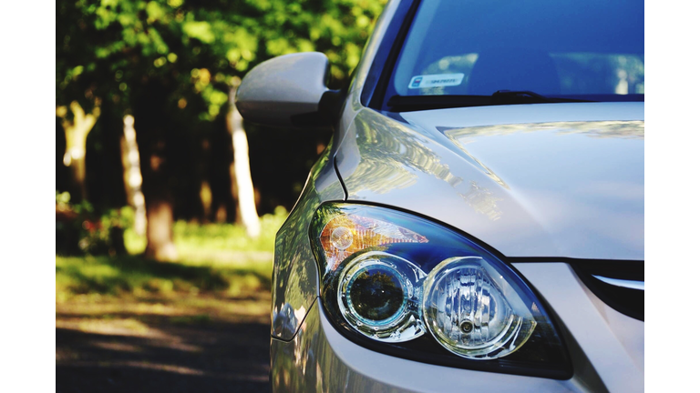 Close-Up Of Car Against Tree