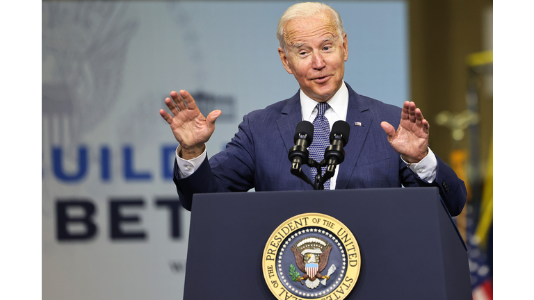 President Biden Delivers Remarks At NJ Transit Meadowlands Maintenance Complex