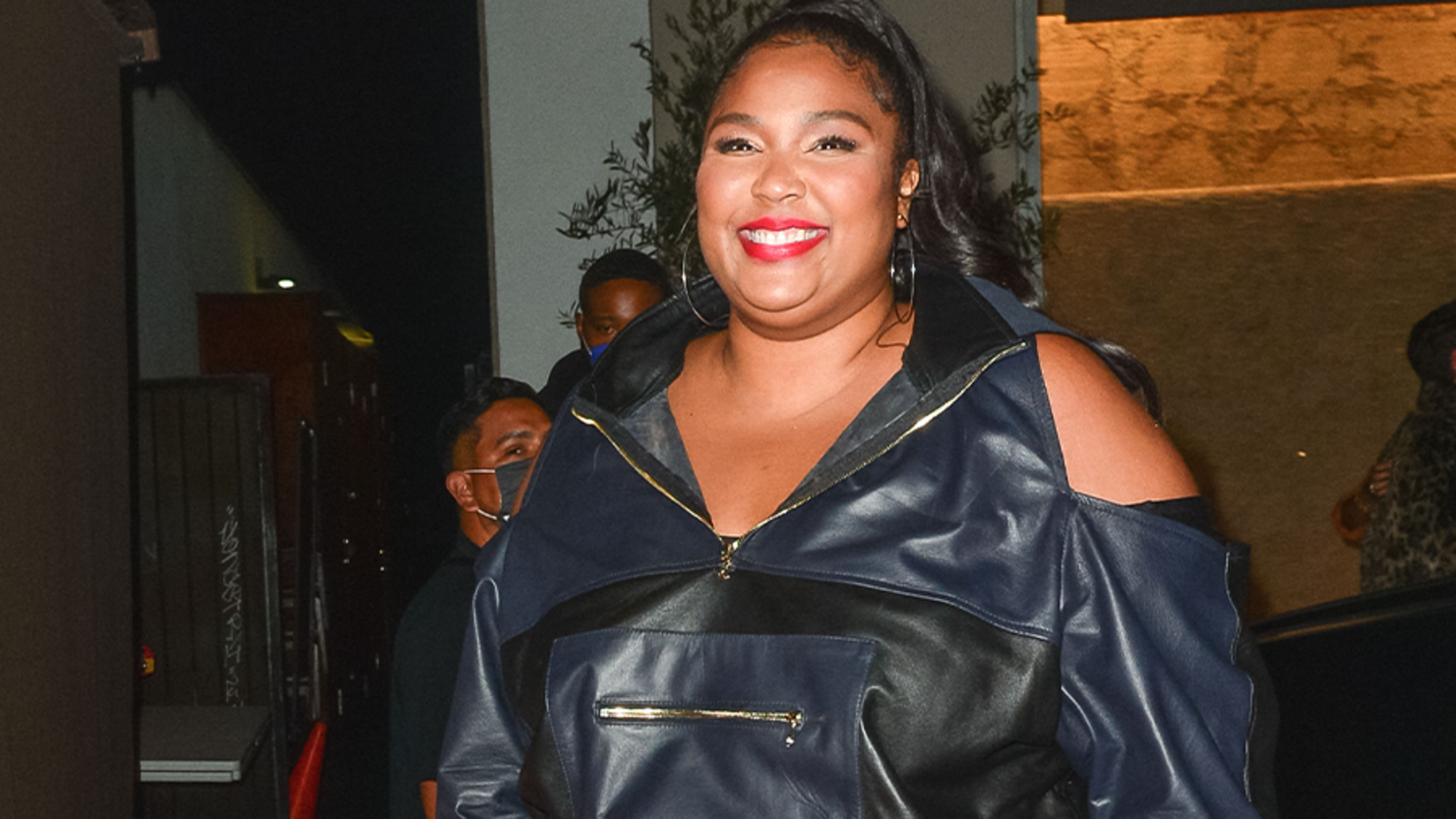 Lizzo Shows Some Skin In Bold Cut Out Leather Pants