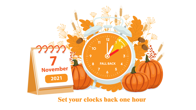 Fall back, the end of daylight savings time concept