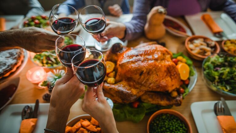 Cheers to this great Thanksgiving dinner!