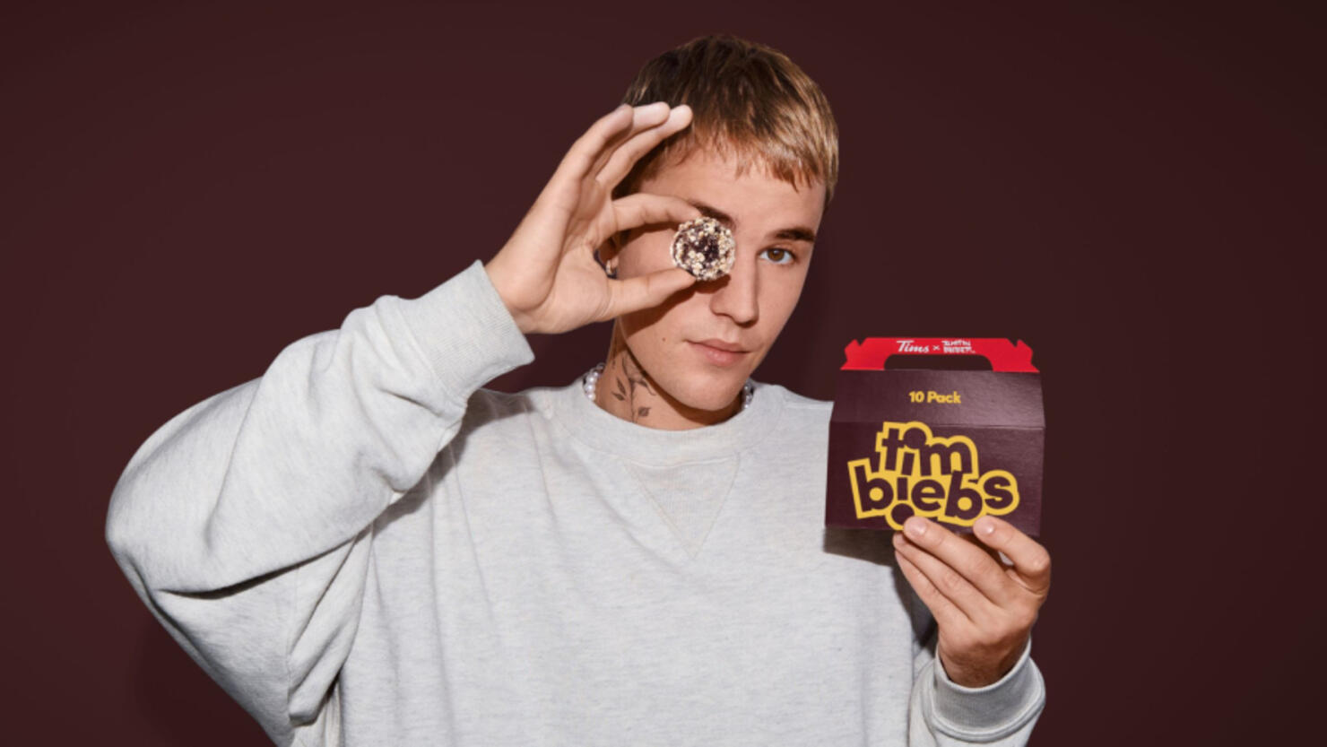 Virgin Radio London Canada - MORE JB 'BITS. 👀 Justin Bieber's Drew House  collab with the Toronto Maple Leafs ￼has now inspired new Timbits too.  Essentially, they're just chocolate glazed with yellow