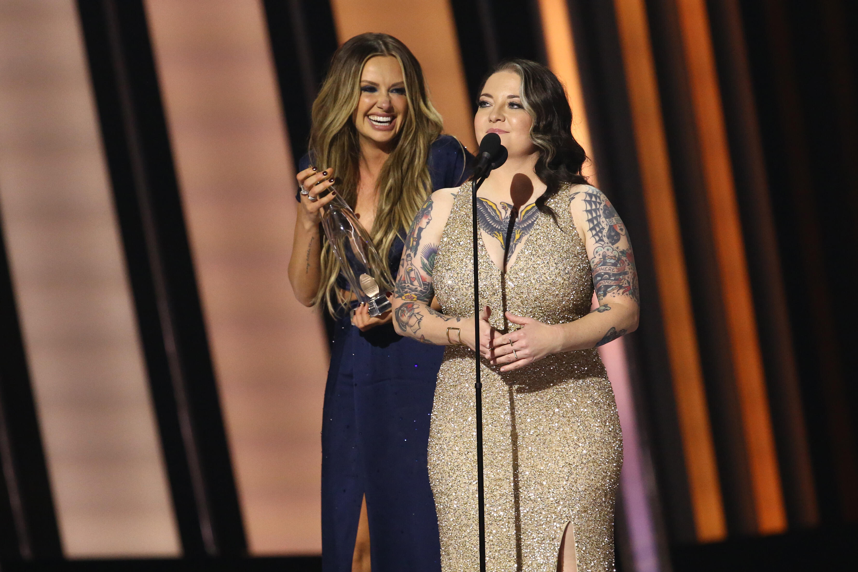 Ashley McBryde Steps In To Translate For Shocked Carly Pearce After CMA