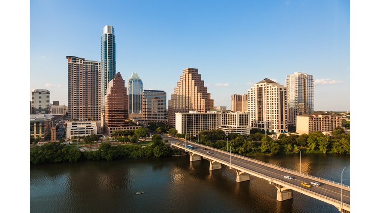 Texas skyline during golden hour