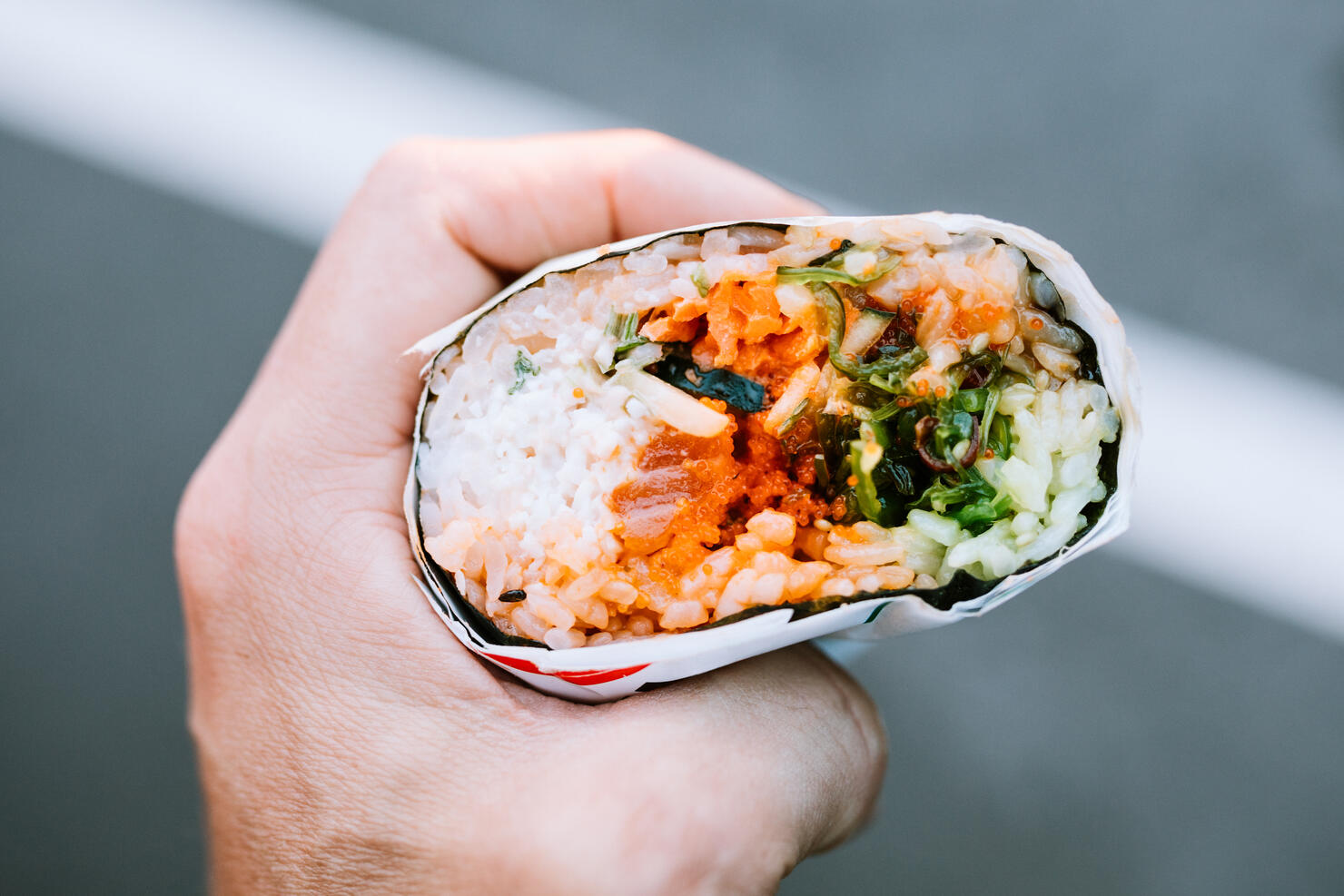 Food Portrait of Sushi Burrito
