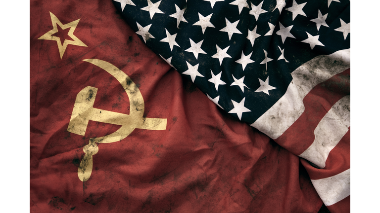 Grungy Flags of Soviet Union and USA