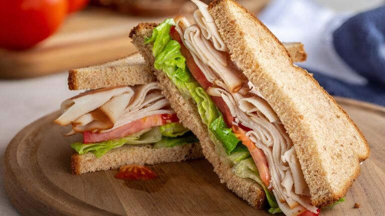 Turkey Sandwich With Tomato and Lettuce