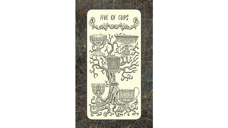 Five of cups. The Magic Gate deck tarot card