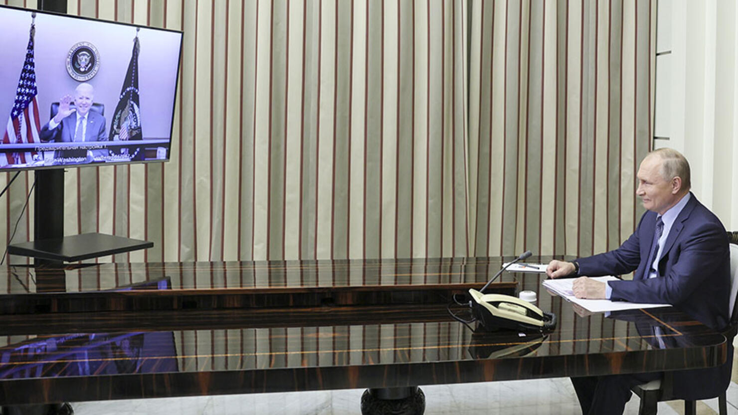 Russia's President Putin and US President Biden meet via video call