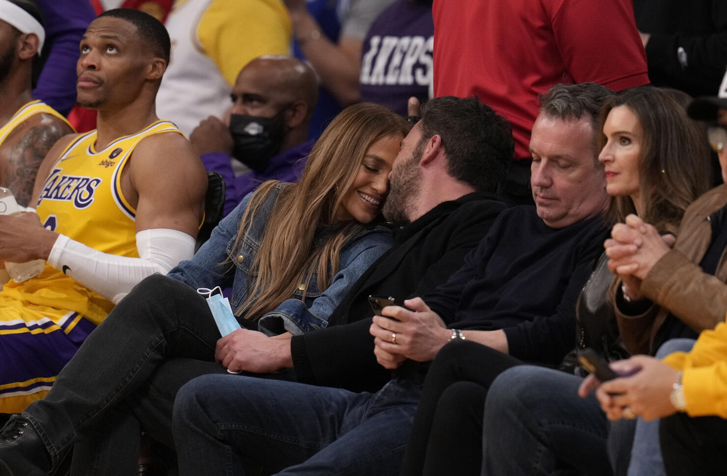 Los Angeles Lakers defeat the Boston Celtics 117-102 during a NBA basketball game at the Staples Center in Los Angeles.