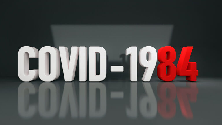 Covid 19 Conspiracy 3d render background.