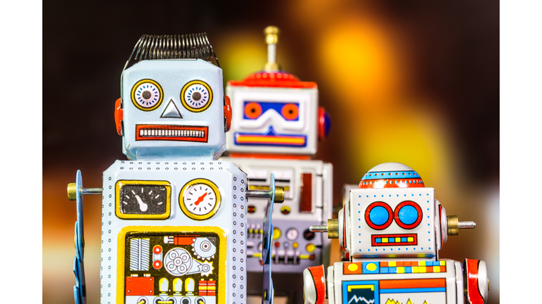 Three Retro Tin Robots