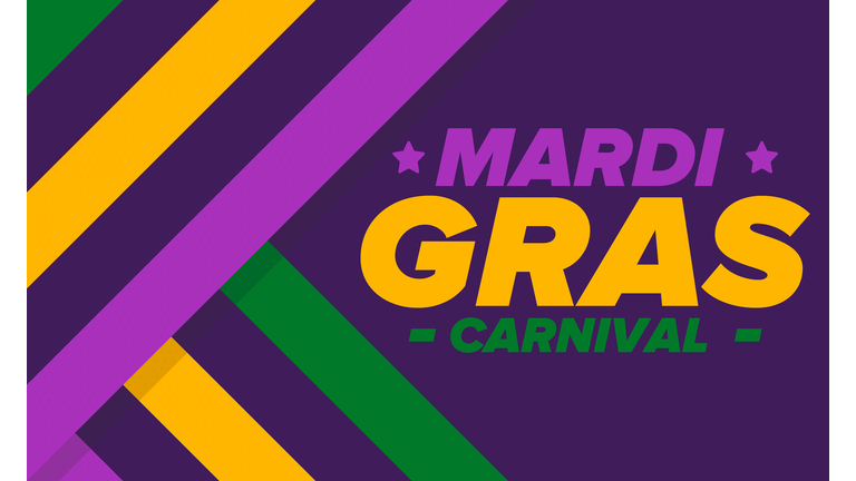 Mardi Gras Carnival in New Orleans. Fat Tuesday. Traditional holiday, celebration annual. Folk festival, costume masquerade, fun party. Carnival mask. Poster, card, banner and background. Vector