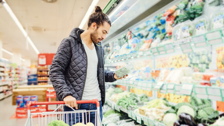 Young Man Groceries Shopping