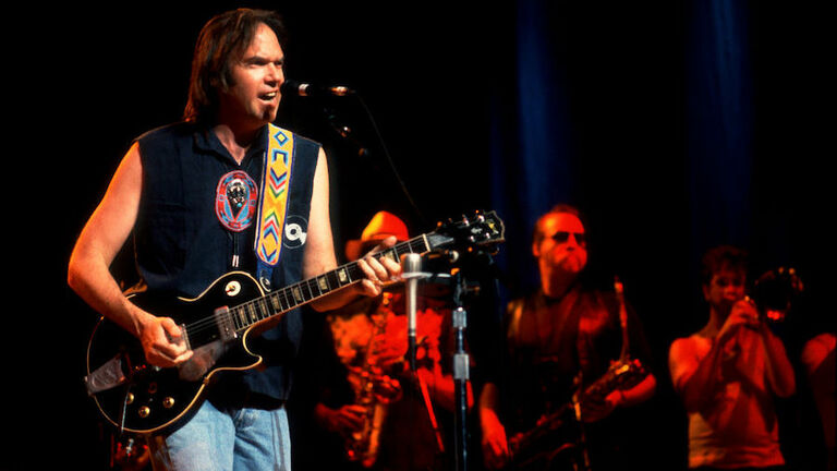 Neil Young Performs At The Poplar Creek Music Theater