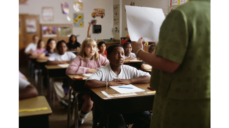 Teacher Going over Exam Instructions