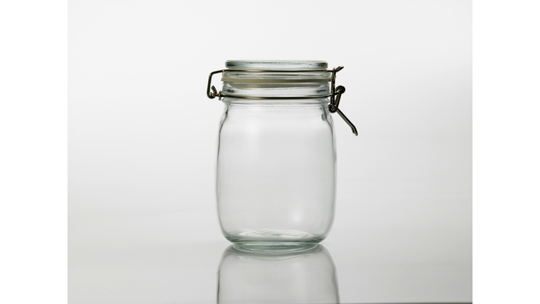 Close-Up Of Empty Jar On White Background