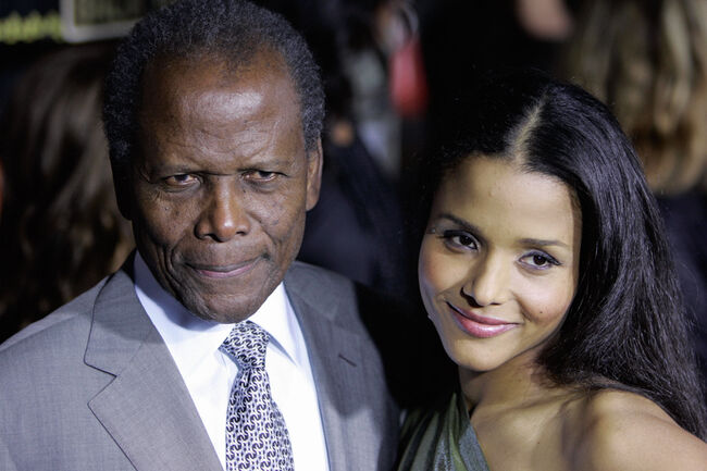 Actor Sydney Poitier and his daughter Sy