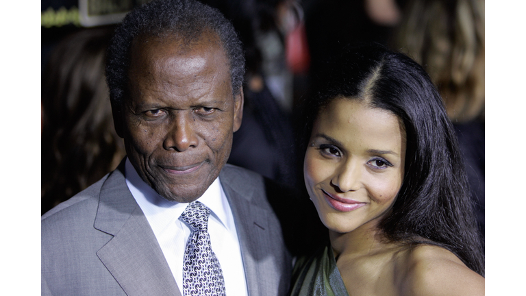 Actor Sydney Poitier and his daughter Sy
