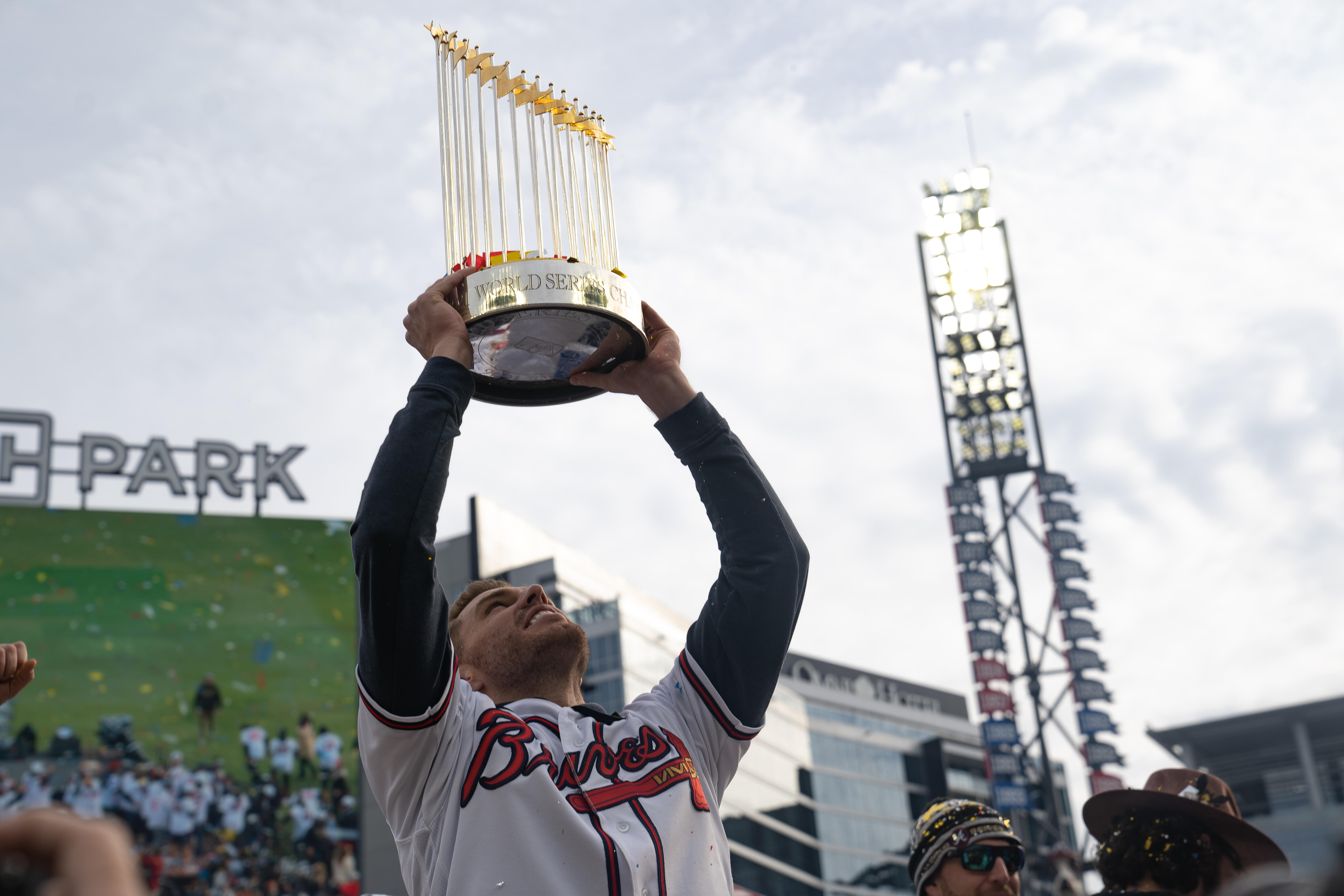 How to get your picture with the Atlanta Braves' World Series trophy 