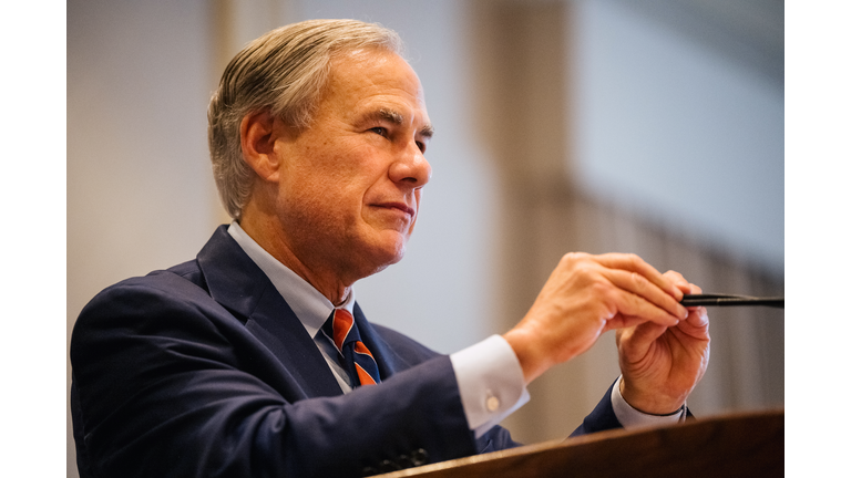 Texas Governor Abbott Speaks At Business Coalition Meeting