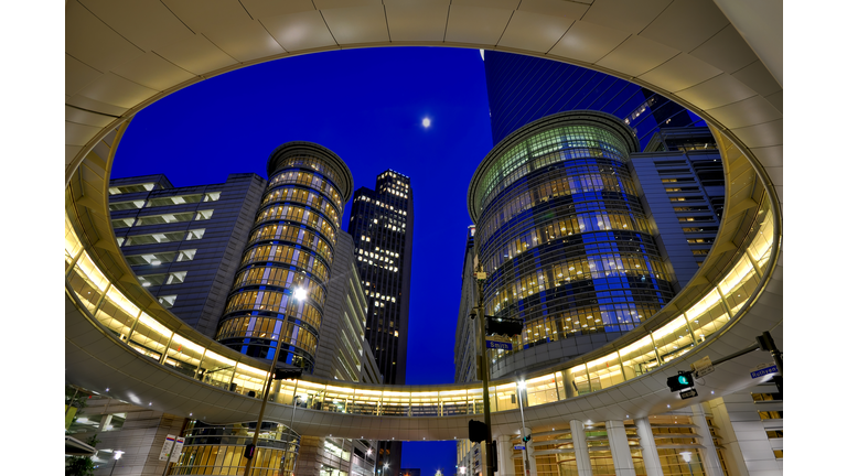 Houston architecture at night