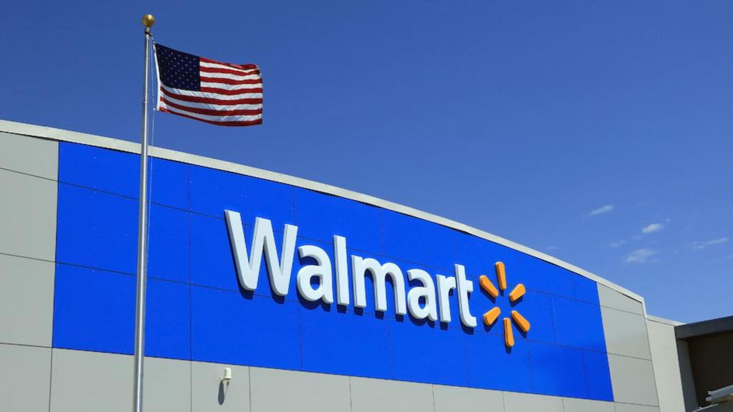 Wal-Mart logo at store entrance