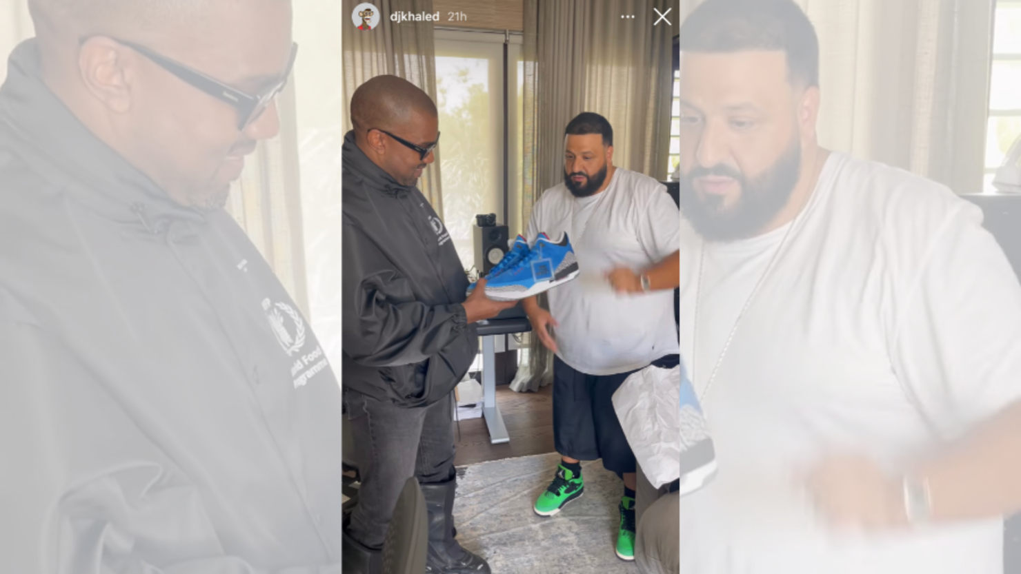 DJ Khaled Gifts Kanye West Priceless Pair Of Custom Nike Sneakers