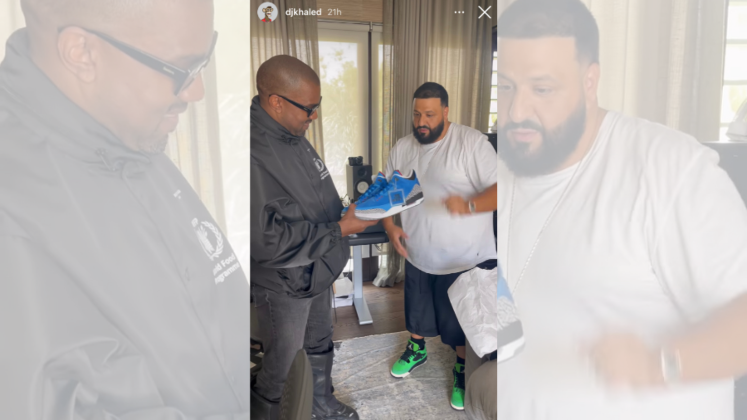 DJ Khaled Gifts Kanye West Ultra Rare Pair Of Jordans During