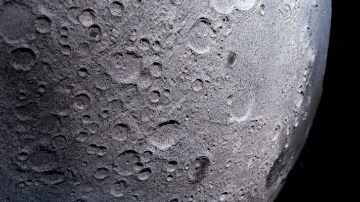 detail of moon model, close up
