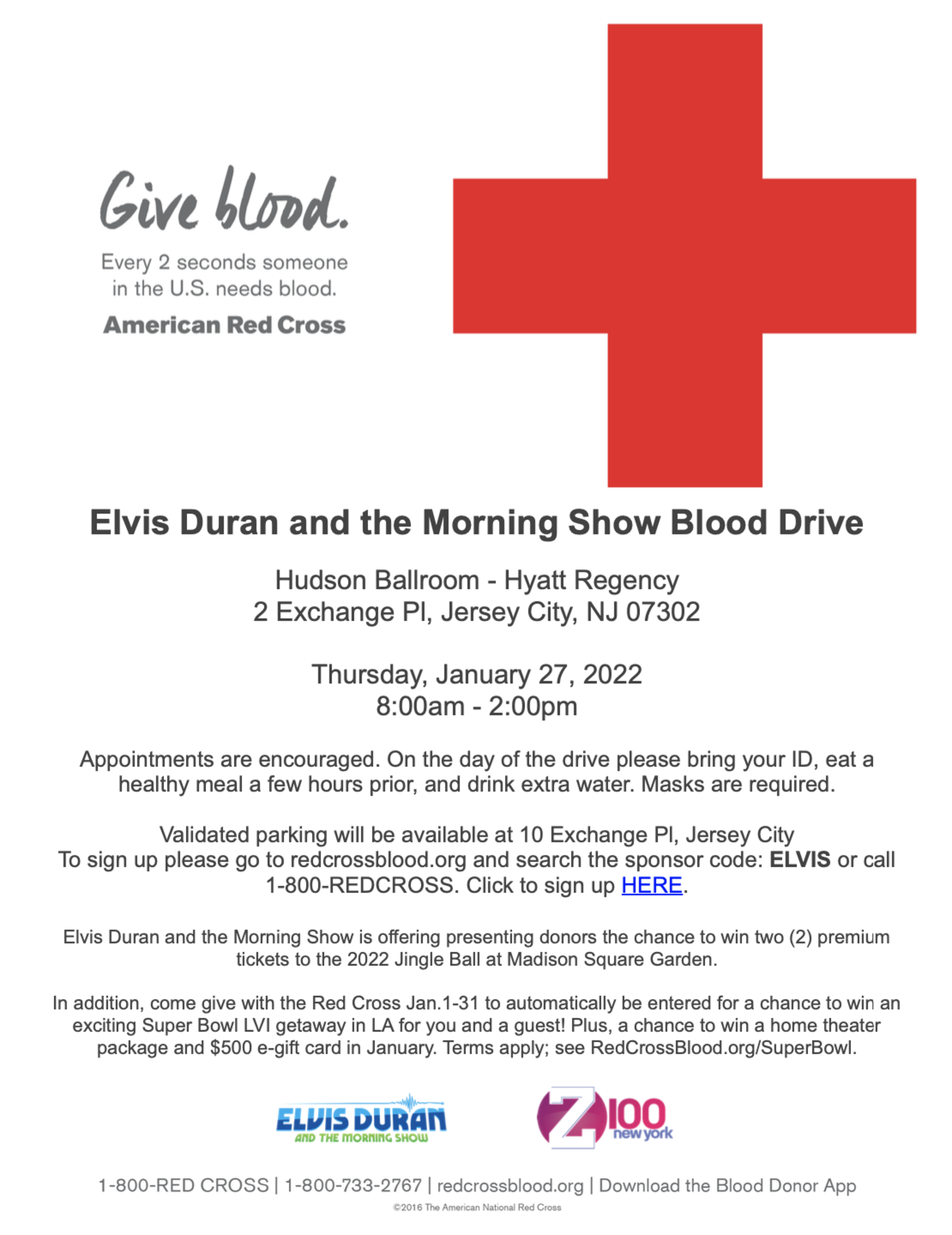 Elvis Duran Teams Up With Red Cross For Blood Drive & Jingle Ball Tickets