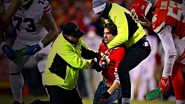 Bills Player Crushes Fan Who Ran Onto Field During NFL Playoff Game