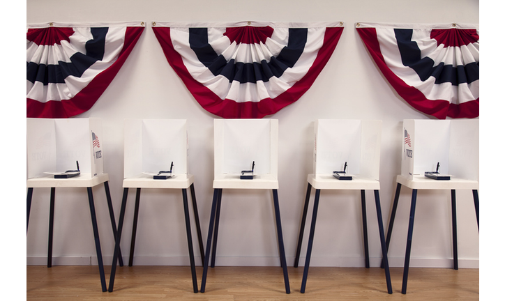 Voting booths in polling place