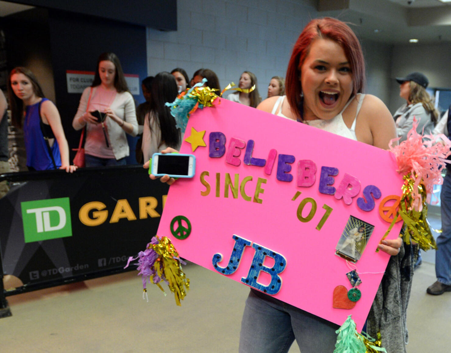 (Boston, MA, 05/10/16) A Justin Bieber fans is seen outside TD Garden in Boston on Tuesday, May 10, 2016. Staff photo by Christopher Evans