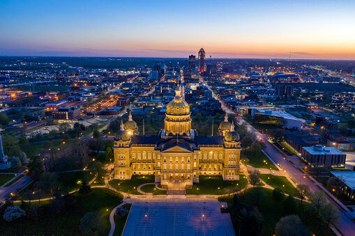 Over the Iowa State Capitol Building