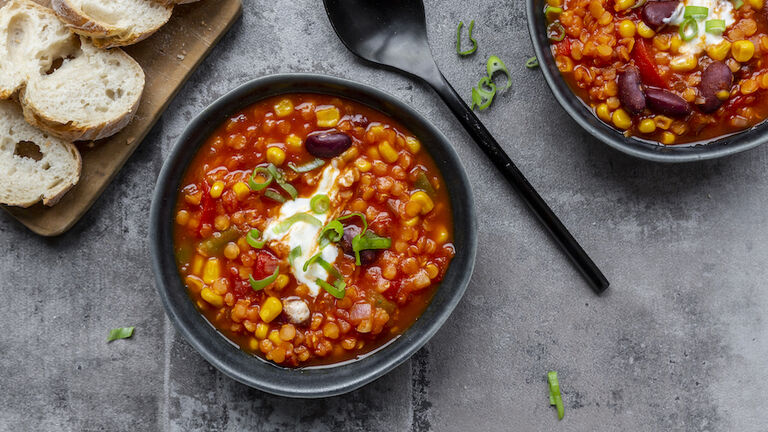 vegetarian chili con carne, chili sin carne