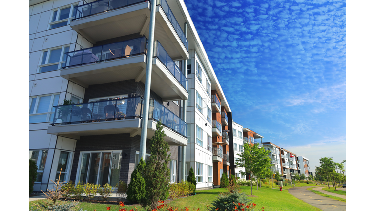Large Multi-Condos Building Blocks with Bicycles Lane