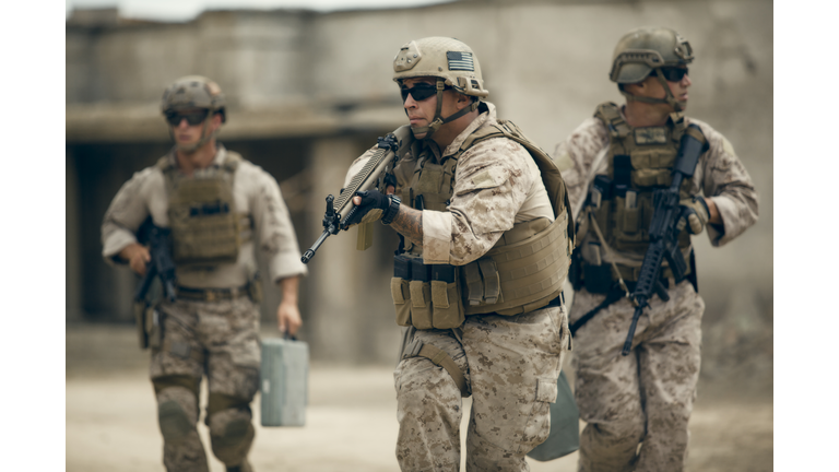 United States Marines on patrol.