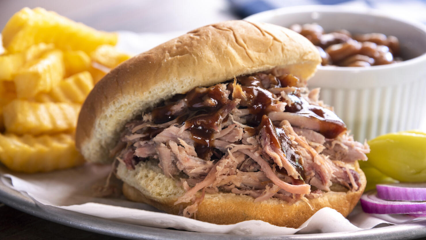 Pulled Pork Sandwich with Sides