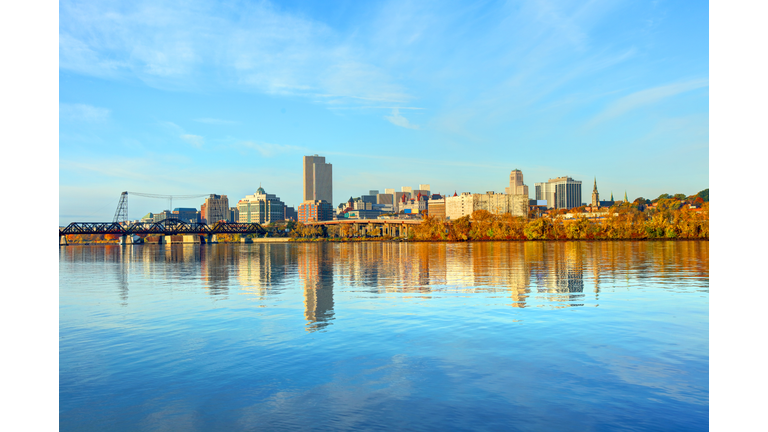 Downtown Albany along the Hudson River