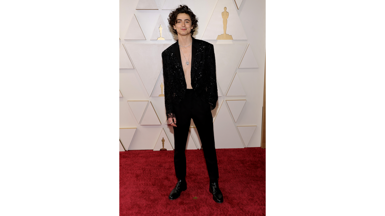 Timothée Chalamet shut down the Oscars red carpet by leaving his shirt at  home