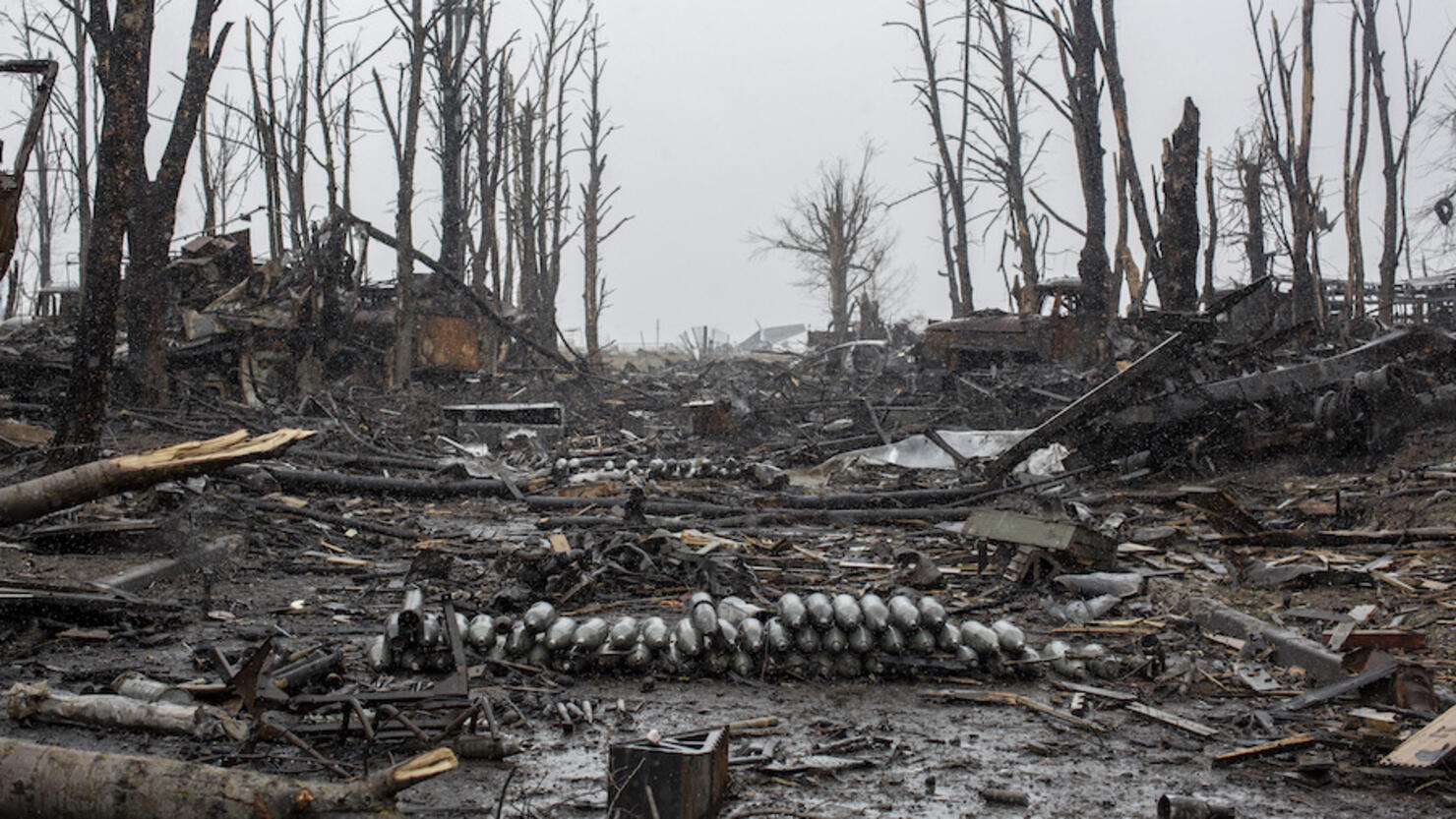 Devastation in Kyiv due to war