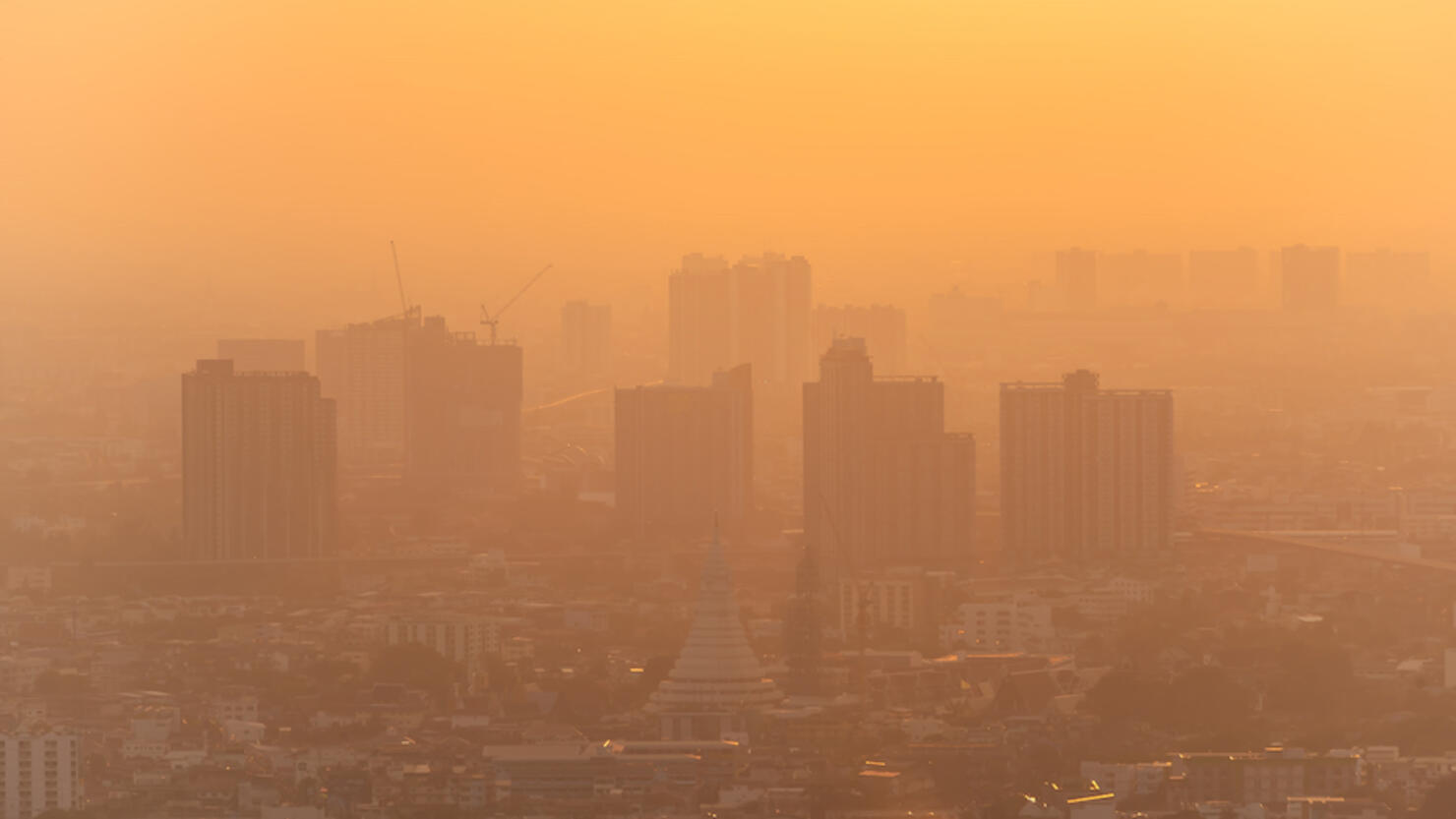 bad air with PM 2.5 dust in the atmosphere  in the city