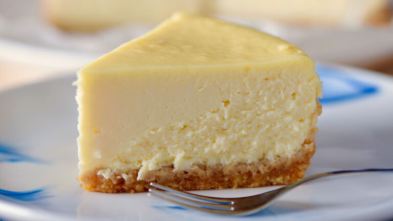 Close-Up Of Cheesecake Served On Table